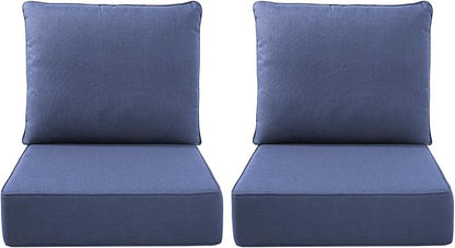 Luxury Outdoor Seat Cushion Set-22 x 24 x 6 Inch Outdoor Chair Cushions with Water Resistant & Removable Cover Outdoor Cushions for Patio Furniture Chair Sofa Couch