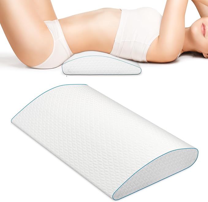Lumbar Support Pillow for Sleeping - Back Pain Relief & Spinal Alignment Pillow, High-Resilience Foam, 23.6x11.8x3.15 Inch