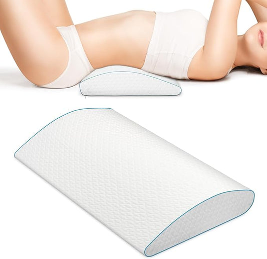 Lumbar Support Pillow for Sleeping - Back Pain Relief & Spinal Alignment Pillow, High-Resilience Foam, 23.6x11.8x3.15 Inch