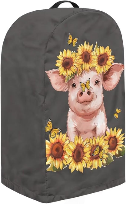Pig Sunflower Pattern Blender Dust Cover, Drawstring Stand Mixer or Coffee Maker Appliance Covers, Anti Fingerprint Dust Proof Stain Resistant Blender Covers for Home Kitchen Decor