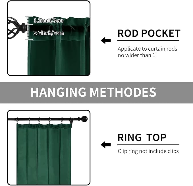 Sheer Curtains 84 Inches Long 2 Panels, Rod Pocket Short Curtain for Kitchen, Bedroom, Cafe Window(Foliage Green 38" W x 84" L)