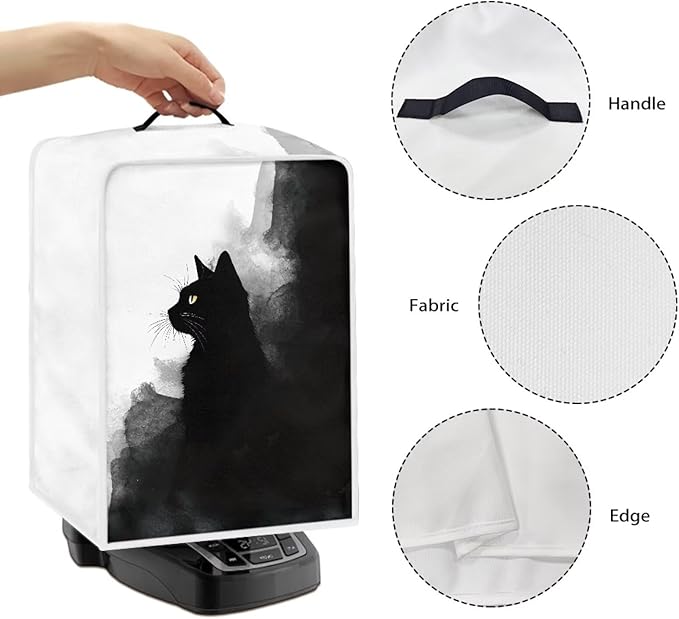 Coffee Maker Cover – Dust Protection Stain Resistant Washable Appliance Cover Kitchen Decoration Gifts For Coffee Lovers Ink-wash Cat Print