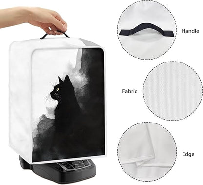 Coffee Maker Cover – Dust Protection Stain Resistant Washable Appliance Cover Kitchen Decoration Gifts For Coffee Lovers Ink-wash Cat Print