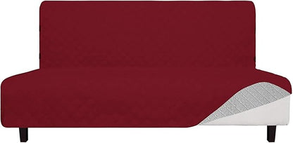 Easy-Going Sofa Slipcover Futon Cover Waterproof Couch Cover Furniture Protector Cover Pets Covers Whole Fabric No Stitching Non-Slip Fabric Pets Kids Children Dog Cat (Futon, Christmas Red)