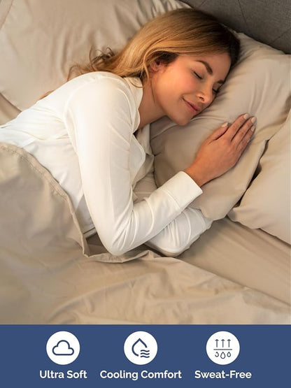 Extra Deep Pocket King Sheets - 4 Piece Breathable & Cooling Bed Sheets - Hotel Luxury Bed Sheet Set - Soft, Wrinkle Free & Comfy - Easily Fits Extra Deep Mattresses - Deep Pocket Cream Sheets Set