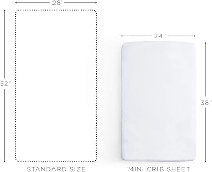 JumpOff Jo - Fitted Mini Crib Sheet for Portable Crib, Playard, and Playpen Mattresses and Mats, Super Soft 100% Cotton, 24 in. x 38 in. - Moonlight Mermaid