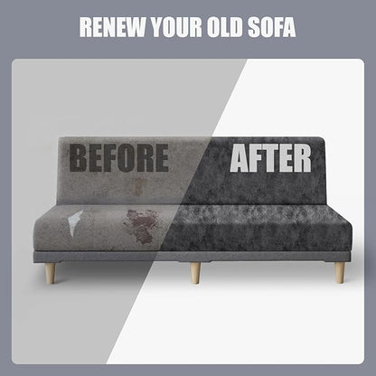 molasofa Leather Like Stretch Futon Slipcover Armless Futon Bed Sofa Cover Furniture Protector with Elastic Bottom, Soft and Washable Futon Cover for Sofa Bed Stay in Place（Larger，X Light Grey）