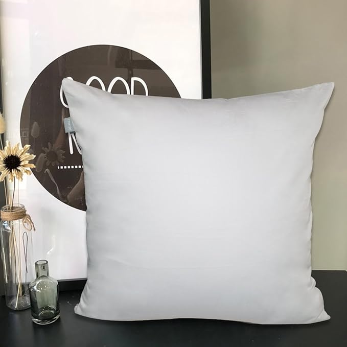 Thmyo 4-Pack 100% Cotton Comfortable Solid Decorative Throw Pillow Case, Square Cushion Cover Pillowcase Sublimation Blank Pillow Covers DIY Throw Pillowcase(16x16 inch/ 40x40cm,Light Silver Grey)