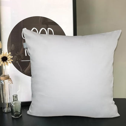 Thmyo 4-Pack 100% Cotton Comfortable Solid Decorative Throw Pillow Case, Square Cushion Cover Pillowcase Sublimation Blank Pillow Covers DIY Throw Pillowcase(16x16 inch/ 40x40cm,Light Silver Grey)