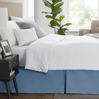 Nestl Blue Heaven Bed Skirt King Size - King Bed Skirt 14 Inch Drop - Brushed Microfiber Bed Skirts - Hotel Quality Pleated Bed Skirt - Shrinkage & Fade Resistant
