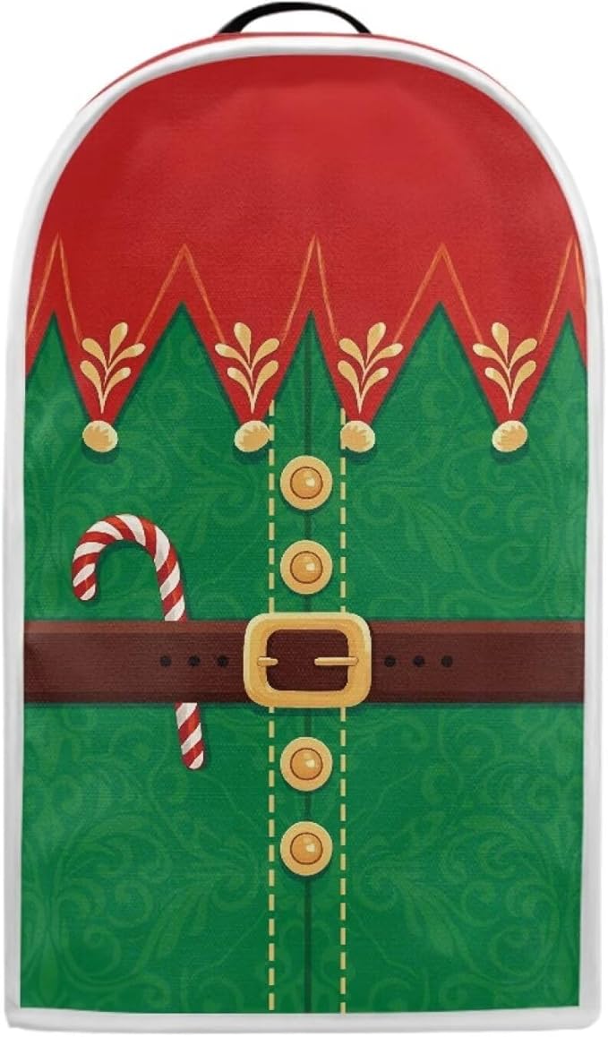 Christmas Teal Blender Cover for Kitchen Countertop Santa Claus Small Appliance Dust Cover Kitchen Decor Food Processor Protector with Handle Blender Protection Accessories