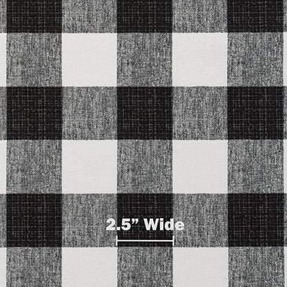 RSH DECOR: Tufted U-Shape Wicker Seat Cushions Set of 2 | 19” x 19” | All-Weather Spun Fabric | Water-Resistant | Outdoor Chair Cushions for Patio Furniture | Black Buffalo Plaid