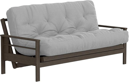 Royal Sleep Products by The Futon Factory 6 inch Foam Futon Mattress - Solid Grey Cover - Queen Size - CertiPUR Certified Foams - Made in USA - Replacement Mattress - (Frame not Included)