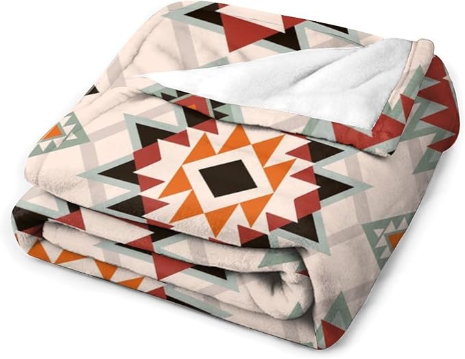 Southwest Style Blanket, Boho Geometric Print Throw Blanket Tribal Aztec Blanket for Couch Bed Sofa Cover Throw Home DéCor 30"x40"