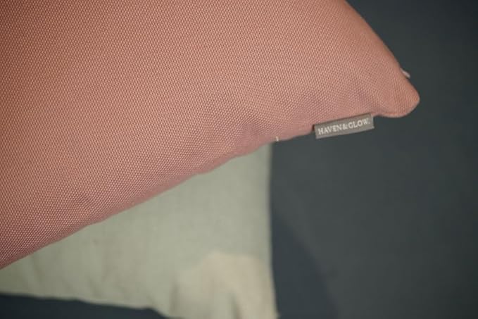 Haven & Glow Decorative Throw Pillow Cover – Square Cushion Case with Zipper | Modern Sofa, Couch & Bed Accent Pillow Covers for Living Room, Bedroom & Home Decor | 18 x 18 Inch – Deep Pink – 2 Pack
