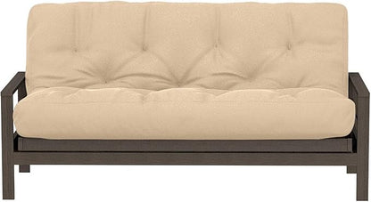 Royal Sleep Products by The Futon Factory 6 inch Memory Foam Futon Mattress - Solid Khaki Cover - Full Size - CertiPUR Certified Foams - Made in USA - (Frame not Included)