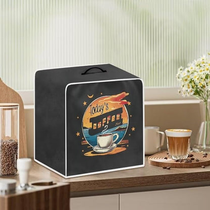 Mumeson Coffee Cup Print Coffee Maker Cover, Blender Dust Cover Juice Machine Protector Covers Kitchen Appliance Case Kitchen Tool with Top Handle