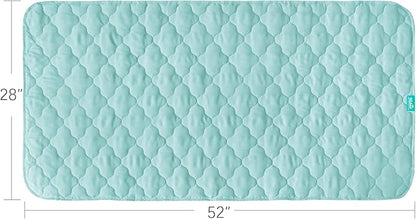 Waterproof Crib Mattress Protector Pad Cover 28" x 52", Anti Slip & Absorbent Waterproof Bed Pads for Standard Crib/Toddler Bed Quilted Machine Washable (Quilted Improved Thickness) Aqua