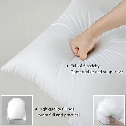 FAVRIQ 26 x 26 Euro Pillow Inserts - 26 Inch Decorative Throw Pillows for Couch Bed Sofa with 100% Cotton Cover - Pack of 2