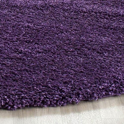 SAFAVIEH Milan Shag Collection 3' Round Purple SG180 Solid Non-Shedding Living Room Bedroom Dining Room Entryway Plush 2-inch Thick Area Rug