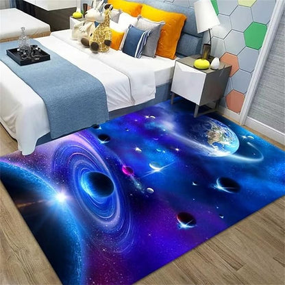4x6ft Earth Planet Living Room Area Rugs Soft Washable Bedroom Throw Rugs Non-Slip Kitchen Children Boys Room Floor Mats Carpets