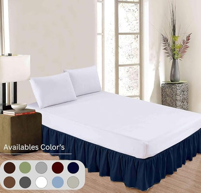 Ruffle Bed Skirt with Split Corners, Microfiber Dust Ruffled for a Perfectly Tailored Bedding Ensemble, Wrinkle and Fade Free, Easy Fit, Twin Size 15 Inch Drop, Navy Blue