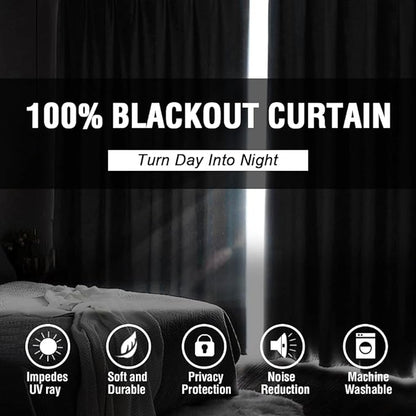 H.VERSAILTEX 100% Blackout Curtains for Bedroom Thermal Insulated Blackout Curtains 84 inch Length Heat and Full Light Blocking Curtains for Living Room with Black Liner 2 Panels Set, Turquoise Blue