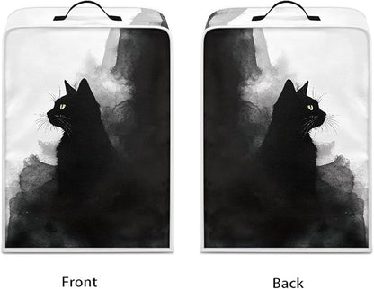 Coffee Maker Cover – Dust Protection Stain Resistant Washable Appliance Cover Kitchen Decoration Gifts For Coffee Lovers Ink-wash Cat Print