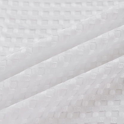 Twin Bed Skirt - 14 Inch Drop with Split Corners, Pleated Waffle Weave Bed Skirt, Tailored Dust Easy Fit, Machine Washable (White, Twin - 14" Drop)