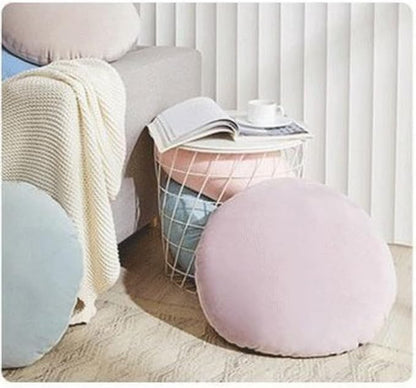 MOJUN Round Throw Pillow, 15.7" Soft Solid Color Home Decorative Round Pillows Sofa Chair Cushion Floor Pillows for Couch Car Living Room Bed, Blue