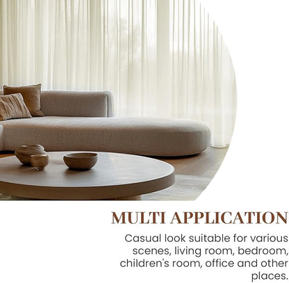 Dreaming Casa Ivory Sheer Curtains 84 Inches Long, Rod Pocket & Back Tab Light Filtering Textured Sheers for Living Room Bedroom, 2 Panels, Each 52" W x 84" L
