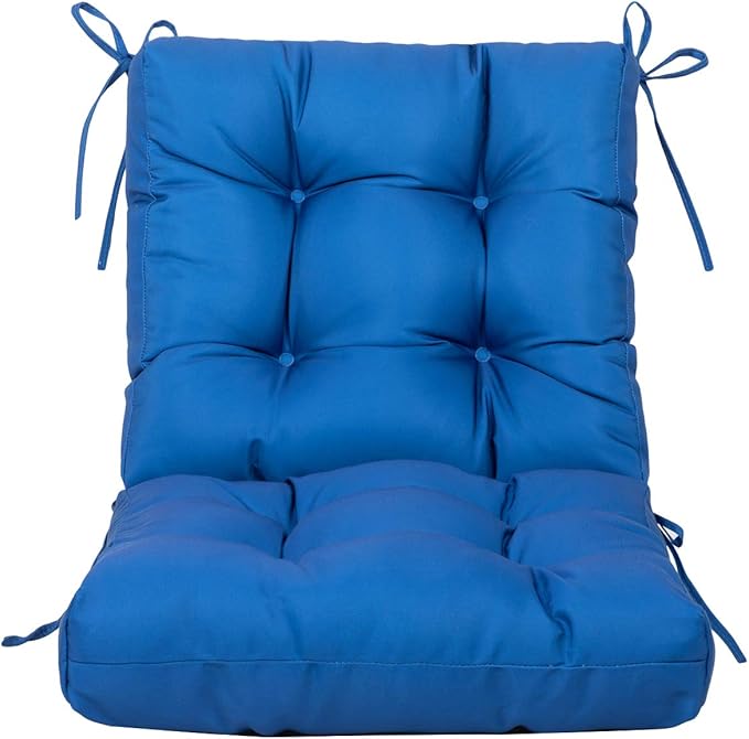 ARTPLAN Seat/Back Outdoor Chair Cushion,Set of 4 Patio Chair Cushion with Tie,Tufted Replacement for Patio Furniture,20x20x4 Inches,4 Count