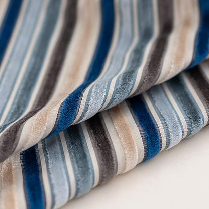 Yangest Blue Striped Throw Pillow Cover Multicolor Velvet Cushion Cover Modern Bohemian Pillowcase for Sofa Couch Bedroom Living Room Home Christmas Decoration,16x16 Inch