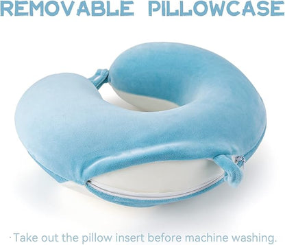 Niuniu Daddy Penguin Kids Travel Pillow - Soft Memory Foam Portable Neck Pillow for Long Trip by Airplane, Car, Train Essentials Travel Sleeping for Toddlers Boys and Girls (3-8 Years)