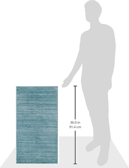 SAFAVIEH Vision Collection Accent Rug - 2' x 3', Aqua, Modern Ombre Design, Non-Shedding & Easy to Clean, Ideal for Entryway, Foyer, Bedroom (VSN606B)