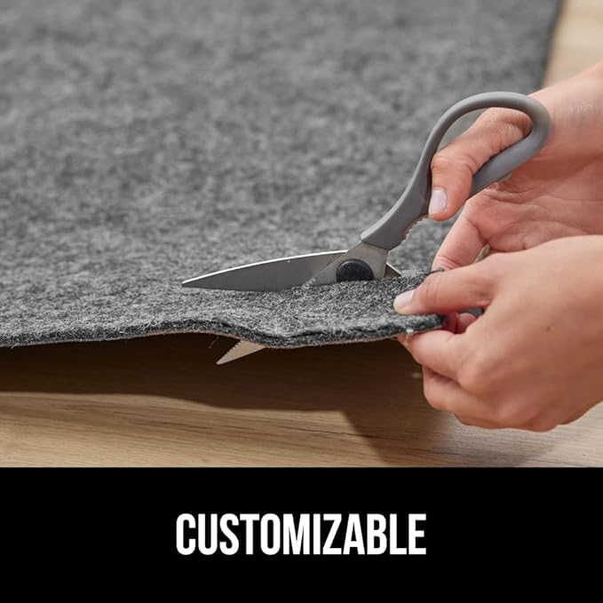 GORILLA GRIP Felt and Natural Rubber Stay in Place Slip Resistant Rug Pad, 1/8in Thick, 2x8 FT Protective Padding Under Area Rugs, Cushioned Gripper Pads, Carpet Runners, Hardwood Floors Protection