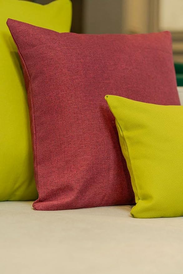 Haven & Glow Decorative Throw Pillow Cover – Square Cushion Case with Zipper | Modern Sofa, Couch & Bed Accent Pillow Covers for Living Room, Bedroom & Home Decor | 18 x 18 Inch – Pink – Pack of 2