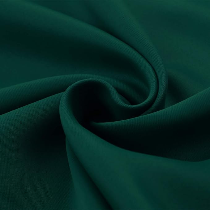 BGment Emerald Green Blackout Kitchen Curtains 45 Inch Length - Small Thermal Insulated Drapes with Rod Pocket Christmas Decor for Bathroom Cafe Window, 34 x 45 Inch, 2 Panels