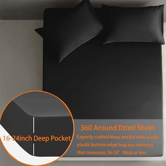 Air Mattress Sheets - 3 Pieces Set - Suitable for Inflatable mattresses 16 inches deep - can be inflated Without disassembly, Convenient, Sturdy, Easy to use air Bed Sheet (Black, Twin)