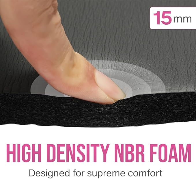 Knee Pad Cushion - 0.6 inch (15mm) Thick Exercise Knee Pad for Pain Free Yoga - Perfect Companion for Home Workout - Easy on the Knees, Elbows, Wrists and Back (Does Not Include Yoga Mat)