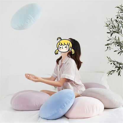 MOJUN Round Throw Pillow, 20" Cute Soft Round Seating Cushions Pillow Meditation Pillow Home Decorative Floor Pillows Cushions for Couch Sofa Car Living Room Bed, Light Pink