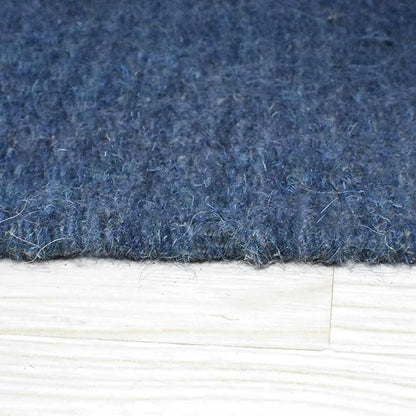Rugsotic Carpets Hand Woven Flat Weave Kilim Wool ECO-Friendly Area Rugs - 7'x9', Rectangle Shape, Blue Color, Solid Plain Design, Low Pile Handmade Area Rugs for Living Room, Bed Room (D00111)