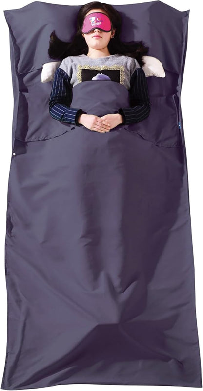 TRIWONDER Sleeping Bag Liner Cotton Camping Travel Sheet Sleep Sack Adult for Hostels Outdoor Picnic Planes Trains