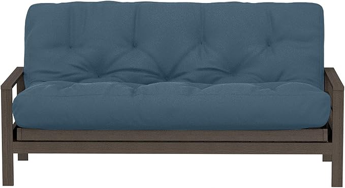 Royal Sleep Products by The Futon Factory 6 inch Foam Futon Mattress - Solid Denim Blue Cover - Twin Size - CertiPUR Certified Foams - Made in USA - Replacement Mattress - (Frame not Included)