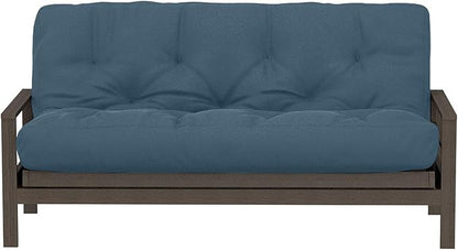 Royal Sleep Products by The Futon Factory 6 inch Foam Futon Mattress - Solid Denim Blue Cover - Twin Size - CertiPUR Certified Foams - Made in USA - Replacement Mattress - (Frame not Included)