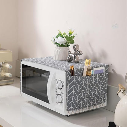 Microwave Oven Cover Dust Oil Proof Cotton Linen Waterproof Fabric Cloth Machine Protector Decorative Kitchen Appliance Cover 30 * 90cm Oven Cover Cloth Dust Cover(beige)