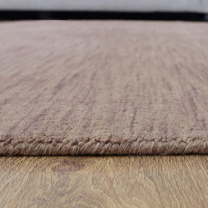 Hand Knotted Loom Wool ECO-Friendly Area Rugs - 10'x10', Octagon, Light Brown Color, Solid Plain Design, High Pile Thick Handmade Anti Skid Rugs for Living Room (L00111)
