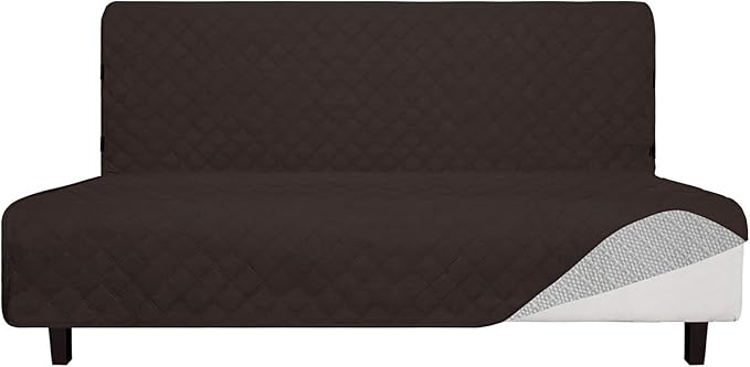 Easy-Going Sofa Slipcover Futon Cover Waterproof Couch Cover Furniture Protector Cover Pets Covers Whole Fabric No Stitching Non-Slip Fabric Pets Kids Children Dog Cat (Futon, Chocolate)