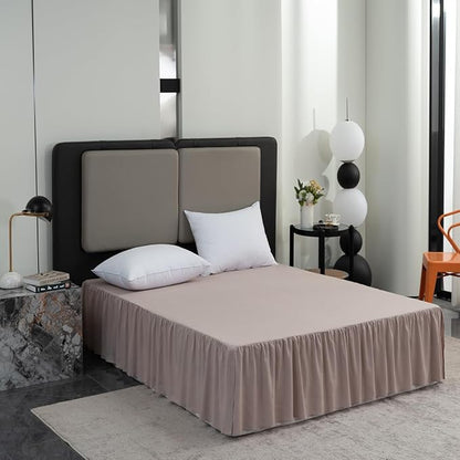 Bed Skirt Queen Size Ruffled Bed Skirt with Split Corners, Queen Bed Skirt 14 Inch Drop, TSUTOMI Queen Size Bed Skirt Khaki for Ruffled Bed Skirt with Split Corners, Bed Skirt Queen Size