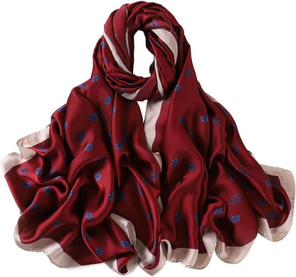 Fashion Scarves Scarf 100% Silk Feeling Scarf Silk Like Scarves Long Lightweight Sunscreen Shawls for Women